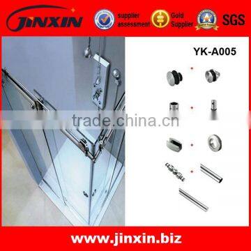 Stainless Steel Interior Single Sliding Bathroom Doors Frosted Glass Sliding Door