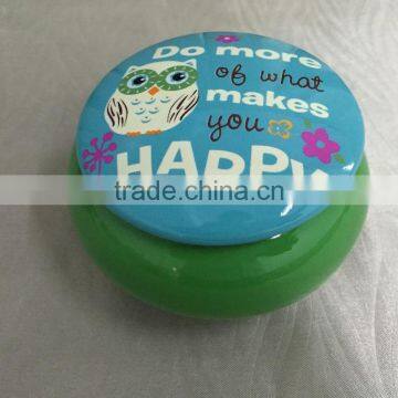 Customer Handpainted White Ceramic Jewelry Gift Box Round photo-4