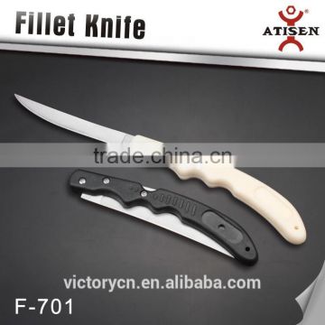 6.5" plastic handle stainless steel folding fillet knife F-701