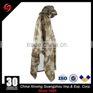 Middle East Light Desert Camouflage 210T Polyester PU Coating Taffeta Ripstop Military Army Poncho photo-2
