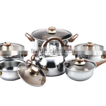 JSD Stainless Steel Cookware Set pots pan and kettle