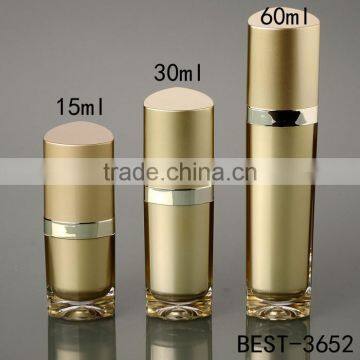 empty acrylic bottle gold color cosmetic lotion container with pump