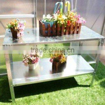 two tiers silver greenhouse shelf