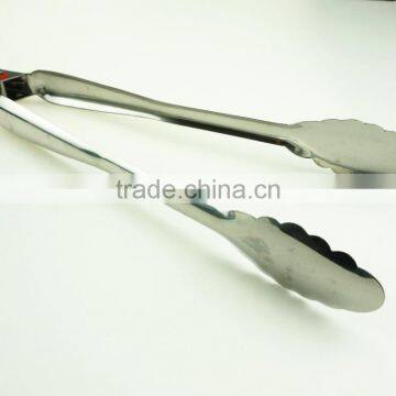 39034 12 Inch Heavy New Mould Stainless Steel Kitchen Tongs BBQ Grill Food Salad Tongs photo-6