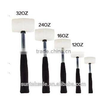 white Rubber hammer with steel handle cover rubber