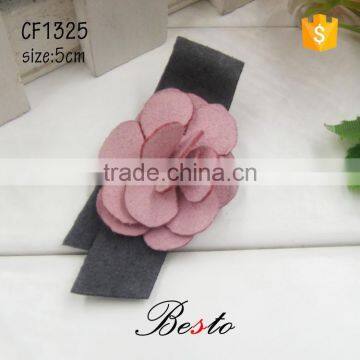 High quality wholesale custom korean pink flower hair clip for ladies