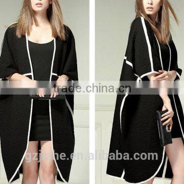 Fashion women winter overdress plus size coat spliced jacquard design stylish ladies coat