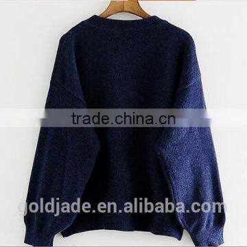 2016 New Korean Style Spring Winter Autumn Round Neck Long Sleeve Plain Women Sweater photo-5