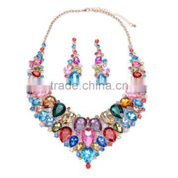 Fashion Big Crystal Water Drop Gems Necklace Jewelry Sets photo-5