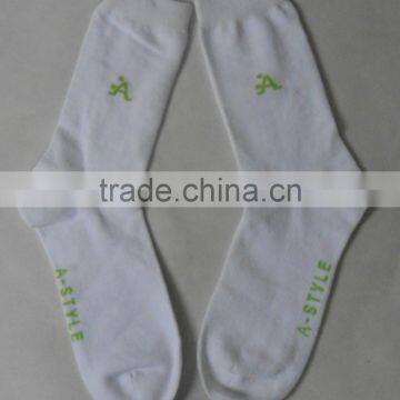 Fancy White Thin Cotton Socks With Logo photo-5