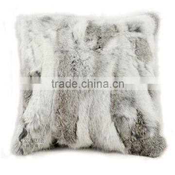 CX-D-17A Super Quality Winter Genuine Tibetan Sheep Rabbit Fur Decorative Pillow Case photo-2