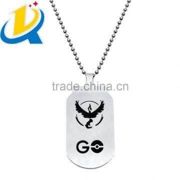 New design popular stainless steel pokemon go custom necklace