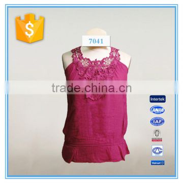 Fashion Crochet Camisole Ladies Sleeveless Embroidered Top Tencel Fabrics