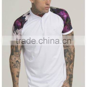 2016 Fashion Design Mens Baseball Jersey With Sublimation Printed Sleeves 100% Polyester Curved Hem 1/4 Zipper Baseball T Shirt photo-4