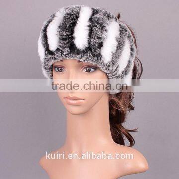 Winter Fur Headbands for Women Knitted Rex Rabbit Fur Scraf for Women Real Fur Headwrap Ear Warmer 2016 Newest Fashion Hairband photo-5