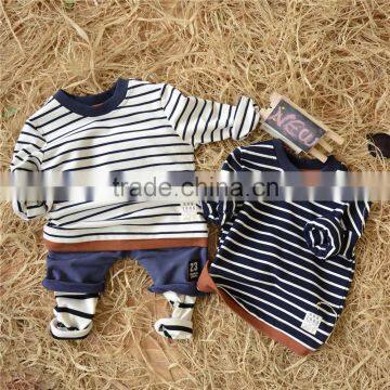 S16434A Autumn New Boys Striped Hoodies Fashion Childrens Sweatshirts