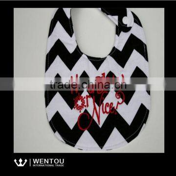 Wholesale Chevron Monogram Seersucker Bib photo-4