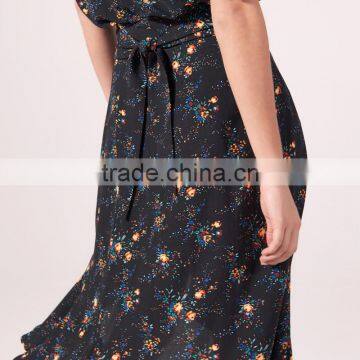 THE NEWEST Women Sexy All-over Floral Print Asymmetric Skirt photo-5