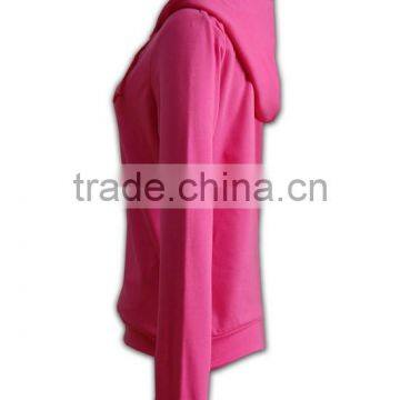 BSCI 2016 Design Sublimation Screenprint Embroidery Zipper Hoody Plain Pink Zipper Hoodie photo-3