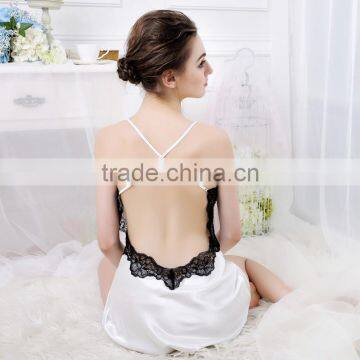 Factory direct sale sexy emulation silk condole belt nightgown Ms summer sexy pajamas household to take