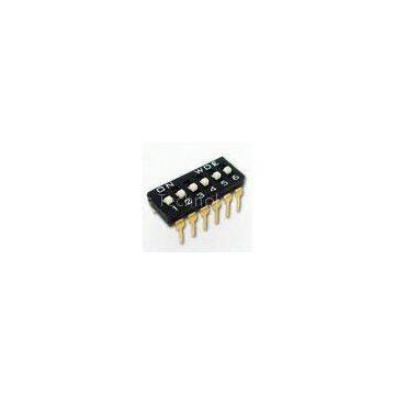 DIP Switch, IC Type, Supports Up to 12 Actuators in SPST Circuit, 25mA/24V DC Switch Rating, RoHS