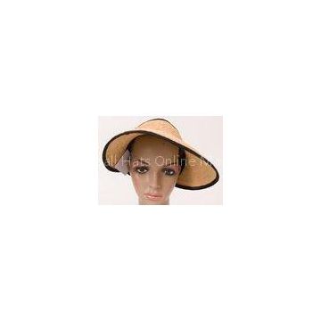 14cm Natural Light Brown Raffia Hats For Women , Party Floppy Sun Hats