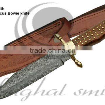 Damascus Knife/Hunting Knife/wood And Brass