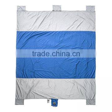 Strong Parachute Nylon. Includes Built In Sand Anchors & Pockets Sand Escape Compact Outdoor Beach Blanket / Picnic Blanket