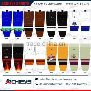 custom cheap reversible ice hockey sports sock in 100% polyester for jumpsuit men on sale