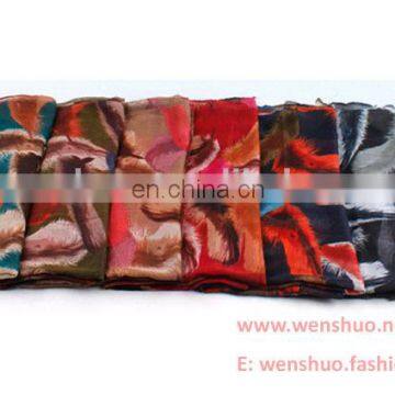 2016 New Long Fashionable Scarf Shawls Printed With Feather Patterns photo-2