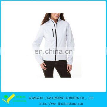 Plain White Color 100 Percent Nylon Full Zip Sports Windbreakers Jacket Womans
