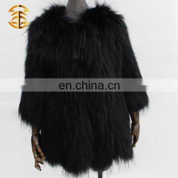 China Supplier Hot Sale High Quality Cheap 2017 Real Raccoon Fur Long Coat