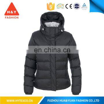 Fashion custom nylon black women's down jacket ---7 years alibaba experience