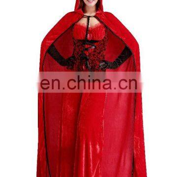 High quality lowest price red long dress christmas jumpers with cloak