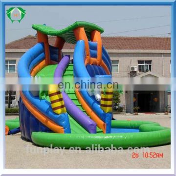 HI outdoor inflatable water slide with small pool for sale for kids