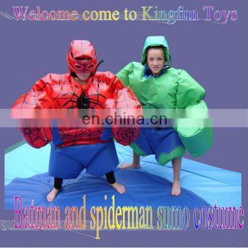 Batman and spiderman sumo costume