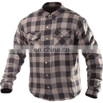 CUSTOM MOTORCYCLE FLANNEL SHIRT / HOT SALE FLANNEL SHIRT / CUSTOM EMBROIDER LOGO / GREY BLACK FLANNEL SHIRT