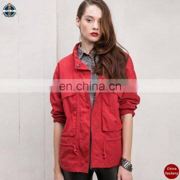 T-WJ002 New Products Red Uniform Slim Fit Outwear Woman Jacket