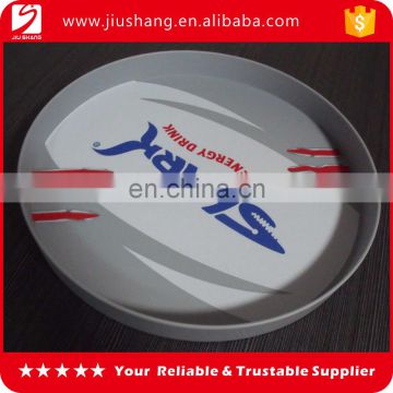 OEM logo white round plastic bar beer tray