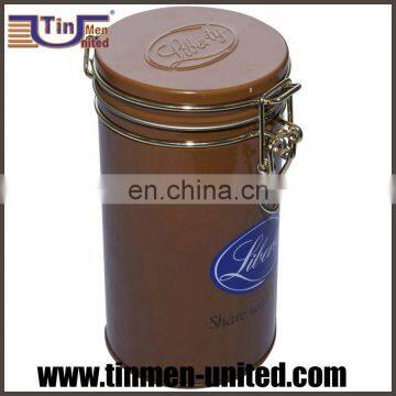 Tea Coffee Tin Boxes with Clip Lid