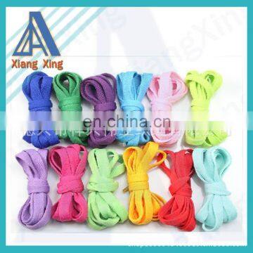 Cheap 100% polyester flat colorful bulk shoelace for sale