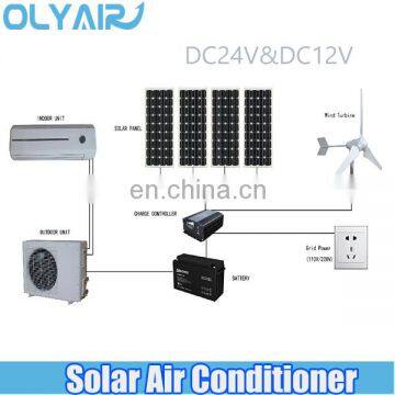 Brand new DC24V and DC12V 6000btu and 9000btu wall mounted solar air conditioner