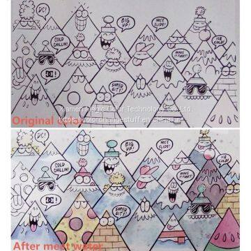 Hydrochromic Ink on Paper Humidity Sensitive Color Changing Paper(From White to Colorful)