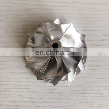 RHF5 reverse 49.50/63.80mm 6+6 blades high performance turbo aluminum 2618/milling/BILLET compressor wheel Superback:3.40mm