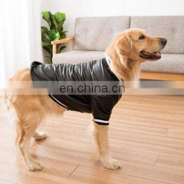 Fashion Leather Jacket Big Dog Black Baseball Coats Large Dog Two Feet Letter PU Clothes 3XL-8XL photo-3