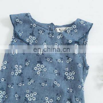Newborn Kids Falbala Overalls Jumpsuit Summer Clothes Baby Girl Cotton Floral Print Romper Baby Summer Clothes photo-4
