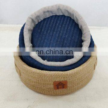 Yarn Knitting anti skid Bottom Round Travel Cats Sleeping Bed for Sale Customized