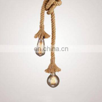 New Design Hemp Rope Industrial Style Ceiling Pendant Light photo-5