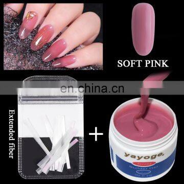 Fiberglass Extension Nail Gel Kit With Builder Gel Set Fiber Glass uv Gel With Base Coat and Top Coat in Stock photo-6