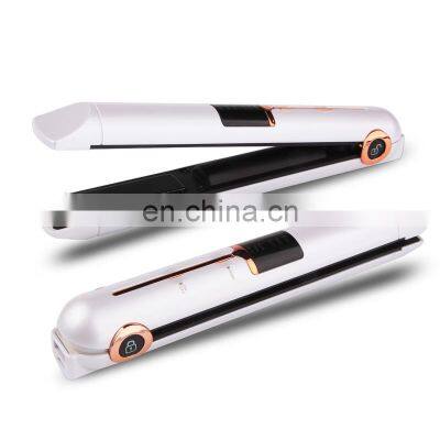 Mini Cordless USB Rechargeable Hair Straightener Portable Travel Ceramic Tourmaline Flat Iron